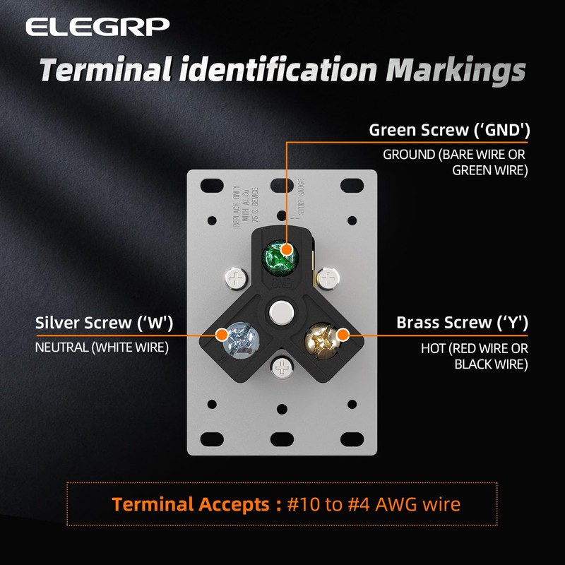 ELEGRP NEMA TT-30R RV Receptacle, 30A 125V Flush Mounting Power