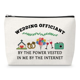 Wedding Officiant Gifts for Women Makeup Bag Officiant Proposal Gifts for Wedding Day Appreciation Cosmetic Bag for Bridal Shower Bridal Party Presents for Her Pastor Christmas Birthday Presents