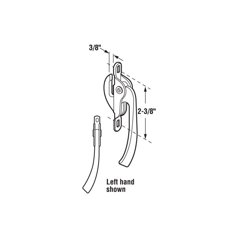 Prime-Line H 3541 Aluminum Diecast, Left Hand, Casement Window Locking