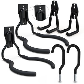 3-H Weed Eater Hanger 2 Pack,2 Garden Hose Holder,2 Screw in Hooks,Utility Weedeater Rack,Tool Hangers for Organizing and Hanging Weed Wacker,Leaf Blower,String Trimmer in Garden
