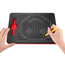 HONPHIER Kids Magnetic Drawing Tablet Magnetic Steel Balls Board Doodle Scribble Sketch Pad Magnet Writing Pads Preschool STEM Education Toys for Children (Small, Black)