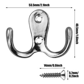 6 PCS Double Door Hooks Vintage Antique Coat Hooks Double Prong Wall Mounted Decorative Clothes Hat Hooks Double Robe Hooks Screw In Door Hooks For Kitchen Bedroom Wall Bathroom Hanging With Screws