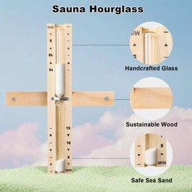 15 Minute Sauna Sand Timer, 15m Rotating Wooden Sauna Hourglass with White Sand, Reloj De Arena, Heat Resistant Sand Clock Hour Glass Timer for Sauna SPA Room