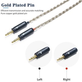 GUCraftsman 6N Single Crystal Silver Upgrade Headphone Cable 3.5mm/4.4mm/4Pin XLR Cable for Focal Elegia Clear Stellia Elear Celestee Radiance Clear PRO Clear MG PRO (4.4mm Plug)