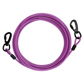 Dog Tie Out Cable for Dogs, Dog Runner Cable Outside Up to 125/250lbs,10/15/20/30FT Long Dog Leashe&Chains for Yard Outdoor and Camping (Purple, 30FT)