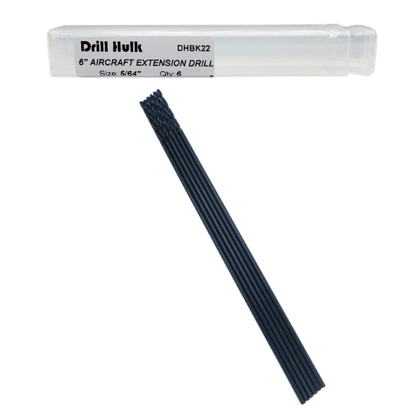 5/64-Inch x 6-Inch Aircraft Extension Black Oxide Drill Bit, Premium