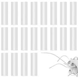 CANIPHA 20Pcs Rope Head Sealing Heat Shrink Tubing Aglets for Shoelaces, Shoe Lace Ends Tips Rubber Shoe Laces, Shoelace Clips Rope Laces Used for DIY Shoelace Heads, Clothing Rope Heads