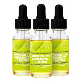 Minoxidilmax 15% + Bergamota + Biotina Cabello Y Barba 3pack