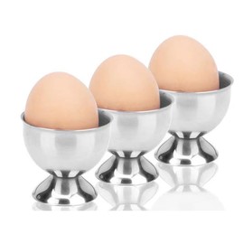 4 Pcs Stainless Steel Egg Cups Small Egg Cup Holders Egg Holder Trays Silver Display Egg Stand Kitchen Gadgets Tools (Silvery, One Size)