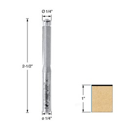 Amana Tool - 47092 Carbide Tipped Flush Trim 1/4 Dia x 1" 4 Shank