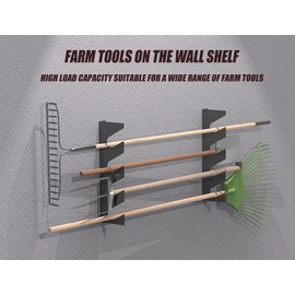 Garden Tool Storage Rack, Wall Mounted Garage Organizer, Heavy Duty, 200 lbs Capacity (2)