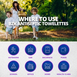 Benzalkonium Chloride Towelletes Hand Wipes – (Pack of 200) Chloride Swabs Individual BZK Single-Use Packets by MEDca 5"x6"