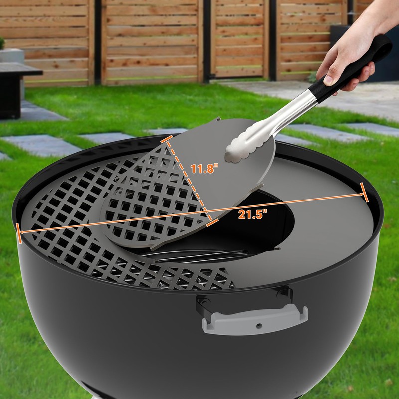 Charkettle 2-1 Grill Griddle Replacement Gourmet BBQ System with Removable