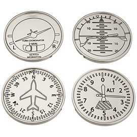 GODINGER SILVER ART Airplane Coasters, Set of 4