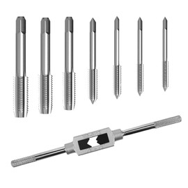 QINGYIWL 7 Piece Tap Set, M3-M12 Tap Wrench Set with Tap Wrench for Taps, Thread Cutting Set M3 M4 M5 M6 M8 M10 M12 for Metal, Wood and Plastic