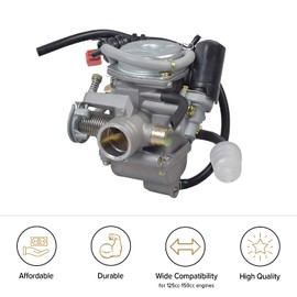 AlveyTech 150cc Carburetor - For the Baja 150 (BA150) ATV, Dune 150 Go-Kart (DN150) and Kymco People 150, Replacement Performance 24 mm Inner Intake Manifold, Scooter/Bike Engine Parts with Air Filter