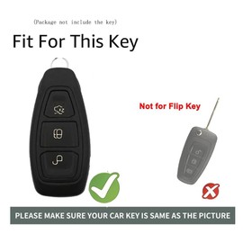 ontto Tie-dye TPU Car Key Fob Cover fit for Ford Transit Custom Mondeo Fiesta Kuga ST Line MK3 Focus 3 Station Wagon Ecosport Key Case Shell Keyring Keychain Key Holder Bag Accessories Blue B