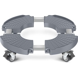 VANCASTLE Plant Caddy Plant Stand with Wheels, Heavy Duty Plant Roller Base 15-22 Inch Adjustable，Palnt Wheel Base 440 LBS, Large Potted Planter Cart Dolly for Flower Mover, Gray, 1 Pack