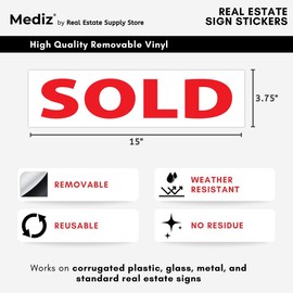Real Estate Listing Vinyl Sign Stickers - Removable & Reusable - Pack of 10 (Sold)