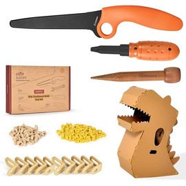 Cardboard Construction Tool Kit 163 Pieces-Educational Toys for at-Home Play + Classroom Learning | Reusable Cardboard Tools for Kids