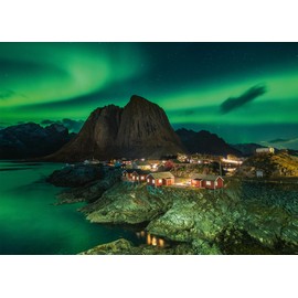 Ravensburger Puzzle 12000357 - Aurora Borealis Norway, Northern Lights over Hamnoy - 1000 Pieces Puzzle for Adults and Children from 14 Years, Puzzle with Norway Motif