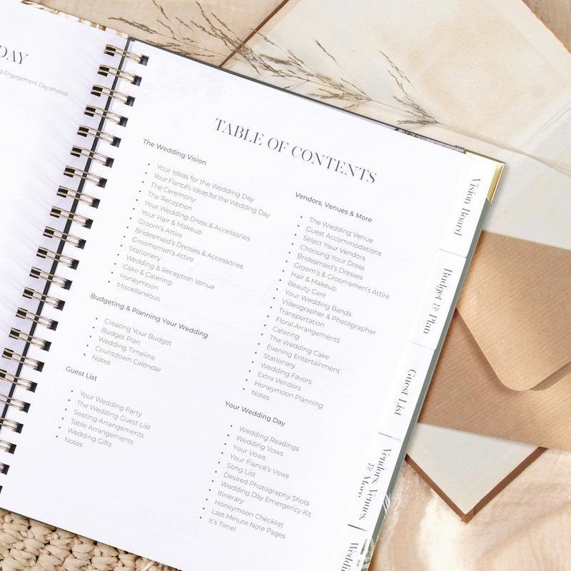 Beautiful Greenery Wedding Planner Book and Organizer - Enhance Excitement