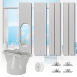 UNAOIWN Portable Air Conditioner Window Kit, Adjustable Vertical/Horizontal Sliding Window Kit Plate for AC Unit, AC Window Vent Kit, AC Window Seal Suitable for 5.1” AC Exhaust Hose
