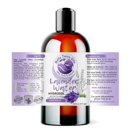 Bella Terra Oils - Hydrosol Water 16oz - Luxurious Lavender Organic Lavender Water, Packed with Essential Minerals & Amino Acids, Ultimate Skin Quencher