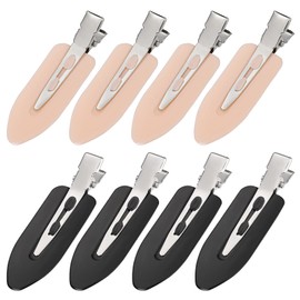 8Pcs Creaseless Hair Clips for Women Styling, 4 Black, 4 Pink