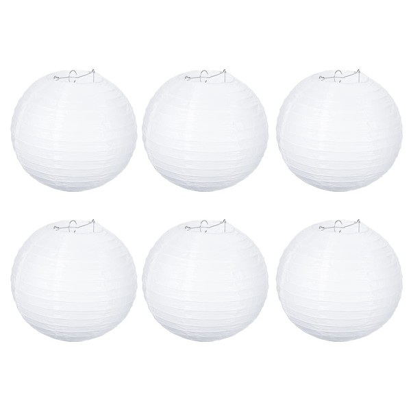 PATIKIL 10 Inch Paper Lanterns, 6 Pack Round Folding Hanging