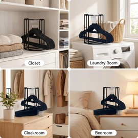 1Pack Hanger Organizer Storage Rack, Hanger Holder Organizer(White)