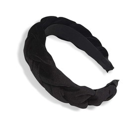 Yuannee Velvet Headband, Braided Headband, Vintage Headbands, Headbands, Elastic Criss Cross Hair Bands, Black, Fashion Headbands for Women and Girls