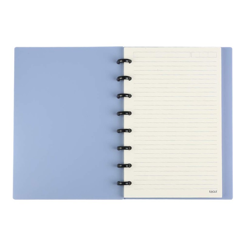 Eagle Discbound Subject Notebooks, 60 Sheets Ruled/Lined Pages,Poly Cover (Blue)