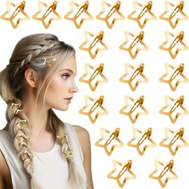 Pndeyo 20pcs Gold Star Hair Clips for Women, Non-Slip Small Star Snap Hair Pin, Cute Star Hair Barrettes Hair Accessories for Long Short Wavy Curly Straight Hair