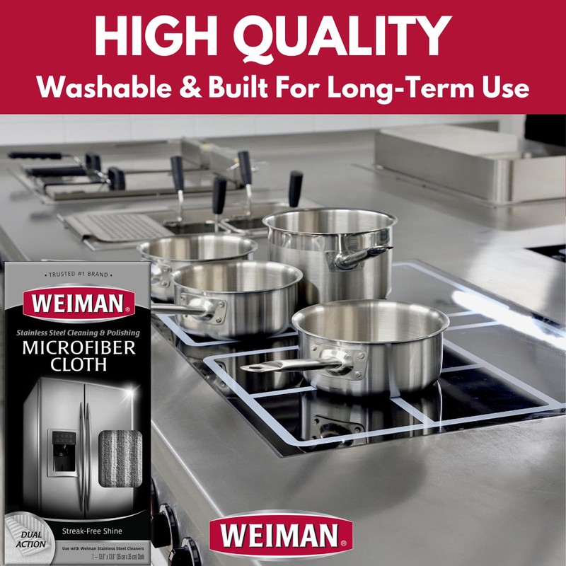Weiman Microfiber Cloth for Stainless Steel - Safely Traps and