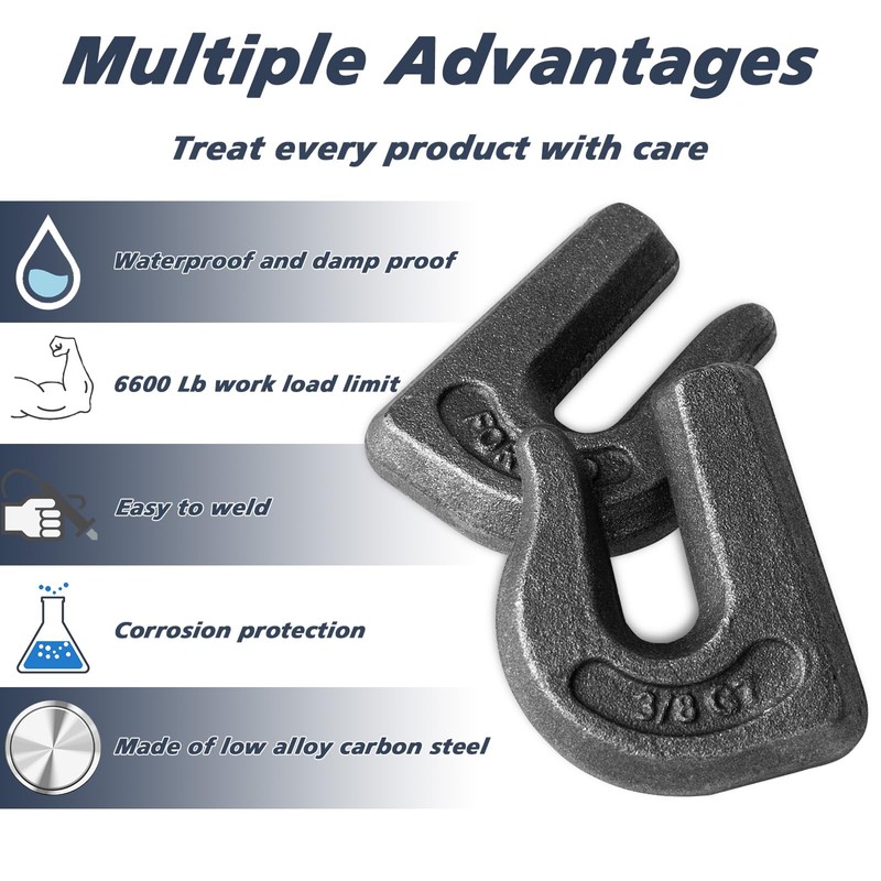 HANDRERLEE 8 Pack 3/8 Inch G70 Weld On Grab Chain