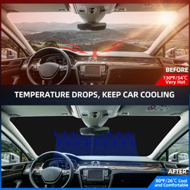 Sulagi Windshield Sun Shade for Honda HR-V 2023-2025 Foldable HRV Sunshade Custom Fit Front Window Car Interior Accessories Protector Blocks UV Rays