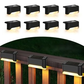 Infinite Basics 8-Pack Solar Led Deck & Step Weatherproof Lights Lighting Solution for Decks(Black)