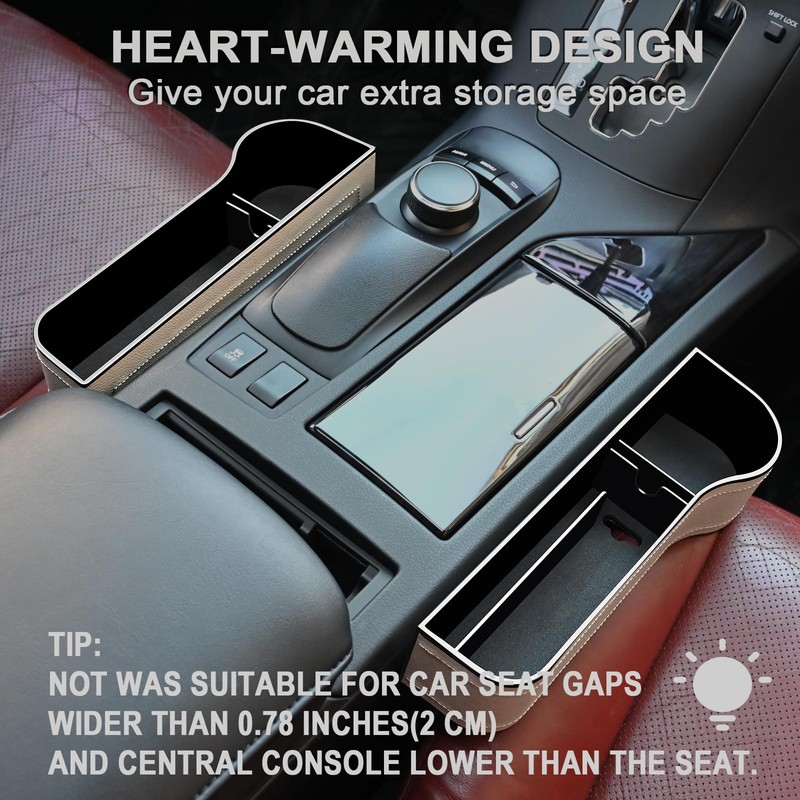 Car Seat Gap Filler Organizer, 2 Pack Multifunctional Car Seat