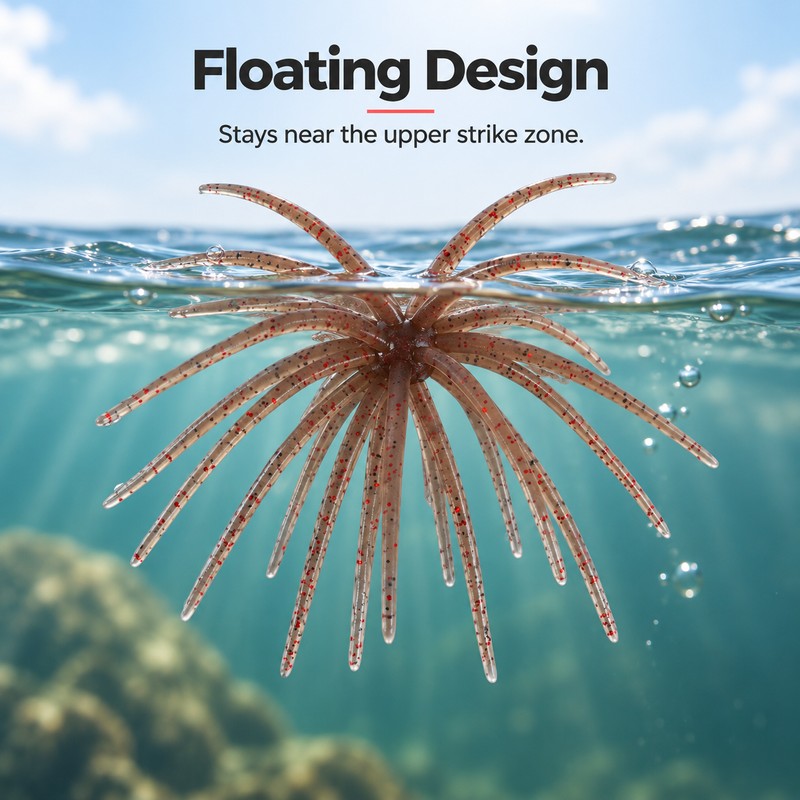 Floating Soft Fishing Lures for Saltwater – 2-Pack TPE Sea