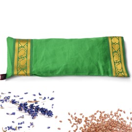 Yoga United 100% Cotton Lavender & Linseed Eye Pillow for Yoga, Relaxation, Meditation, Travel and Gift or Tired Eyes and Headaches, Grass Green