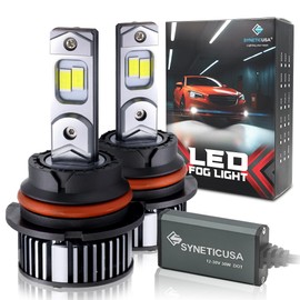 Syneticusa 9007 Light Bulbs 800% Super Brighter 6500K Driving Light Bulbs with Fan, Plug and Play, Off-Road Use or Fog Light, Pack of 2