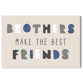 The Oliver Gal Artist Co. Typography Wall Art Framed Canvas Prints Family Quotes and Sayings Brothers Best Friend Neutral Home Décor, 36x24