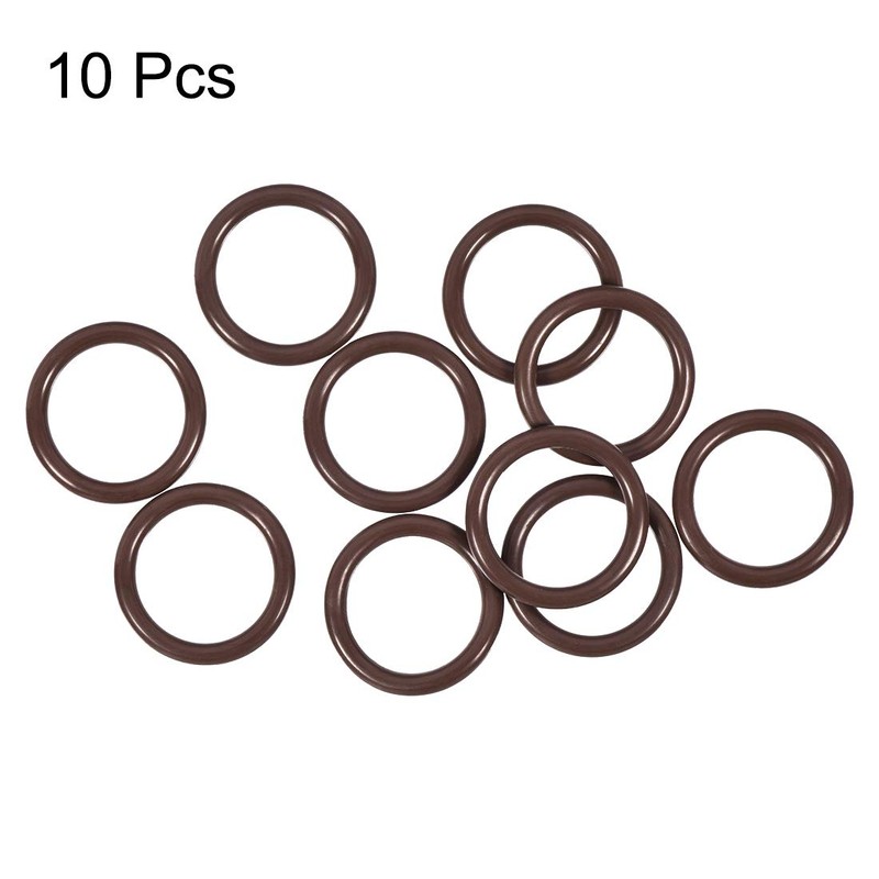 sourcing map Pack of 10 Fluororubber O-Rings 20 mm OD