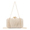 Syrads Clutch Handbag for Women Evening Bag Pleated Clutch Bag
