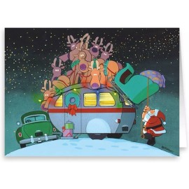 Stonehouse Collection Tarjeta De Navidad De Camper Y Papá Noel  18 Tarjetas De Nav