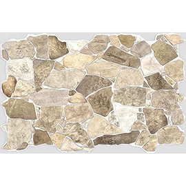 Retro-Art 3D Wall Panels, Wild Stone in Brown Beige Grey, PVC, 38.7" x 25", Cover 33.59 sq.ft., 245WB (5 Pack (33.59 ft²))