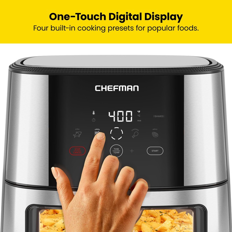 CHEFMAN Easy-View Air Fryer – 8 Qt Family Size with