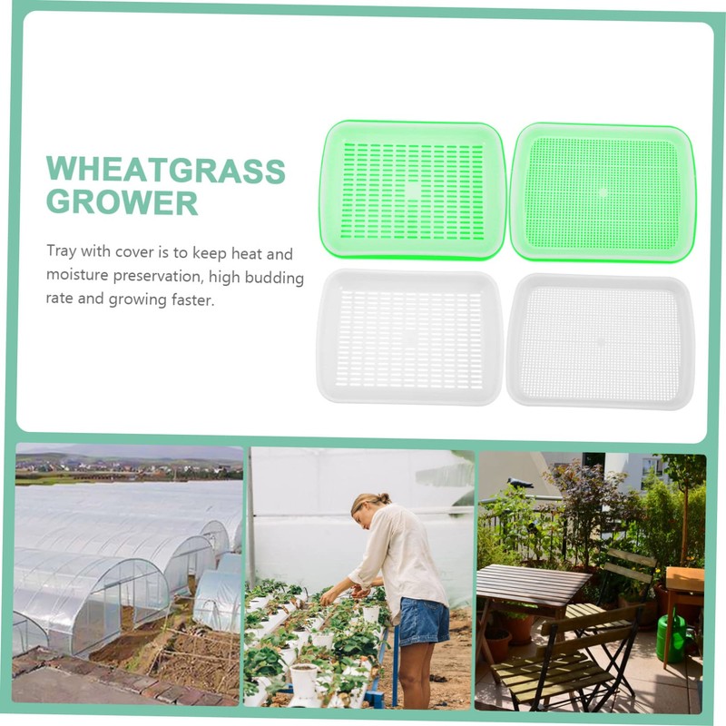 Kisangel 1set Multi-Functional Sprout Trays Wheatgrass Storage Trays Vegetable Starter