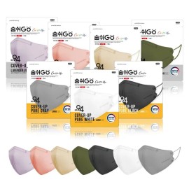 숨쉬고 KF94 커버업 스타일업 새부리형 컬러 마스크 25매(대형 중형 소형) Breathable KF94 Cover-Up Style Beak Type Color Mask 25 Sheets (Large, Medium, Small)